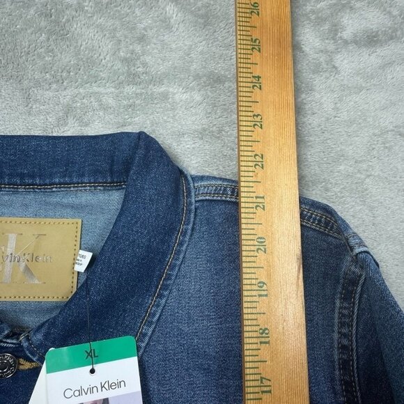 Calvin Klein Womens XL Denim Jacket Classic Style d0177 - Picture 5 of 9